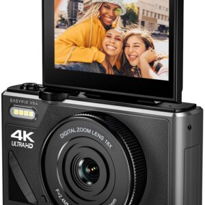Câmara Digital V64 Flip WiFi c/ Ecrã Dobrável - EASYPIX