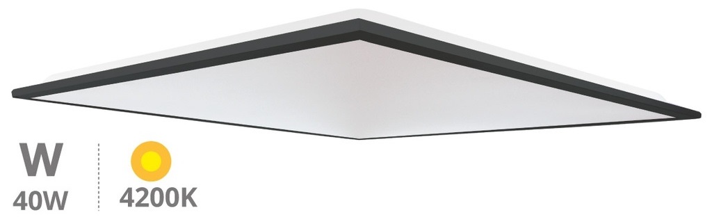 Painel de LED 60x60cm 220VAC 40W 4000K 4200Lm (Aro Preto) - UBARI