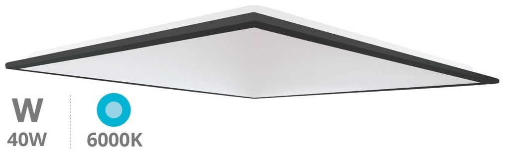 Painel de LED 60x60cm 220VAC 40W 6000K 4650Lm (Aro Preto) - UBARI