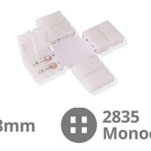 Conector União em Forma de X 8mm (SMD2835) p/ Fita de LEDs - GSC