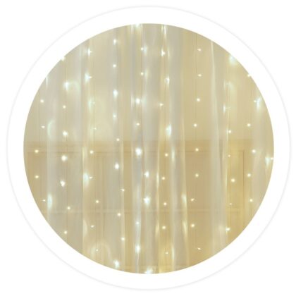 Cortina 200 LEDs Decoração Natal Branco F. 6000K (2 x 2 mts) - GSC