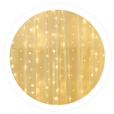 Cortina 300 LEDs Decoração Natal Branco Q. 3000K (3 x 1 mts) - GSC