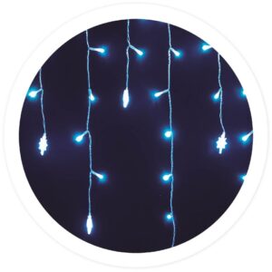Cortina 120 LEDs Decoração Natal Branco Frio 6000K c/ Estrelas (2,3 mts) - GSC