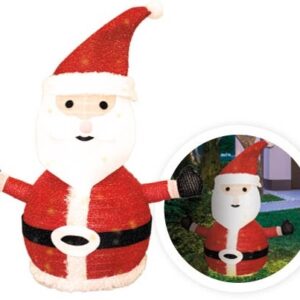 Pai Natal Dobrável 40 LEDs Branco Quente 3000K c/ 8 Funções de Luz (700mm) - GSC