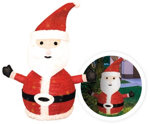 Pai Natal Dobrável 40 LEDs Branco Quente 3000K c/ 8 Funções de Luz (700mm) - GSC