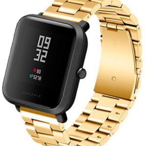 Correia Metálica Elos (Dourado) p/ Xiaomi Amazfit GTS/Bip/Bip Lite/GTR 42mm/Ticwatch/Huawei/Samsung/