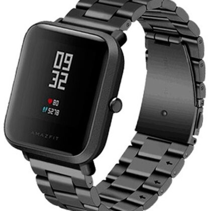 Correia Metálica Elos (Preto) p/ Xiaomi Amazfit GTS/Bip/Bip Lite/GTR 42mm/Ticwatch/Huawei/Samsung/..