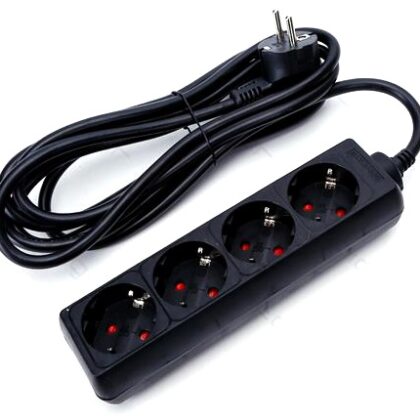 Extensão Quadrupla Preto (3 mts)
