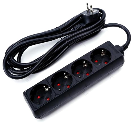 Extensão Quadrupla Preto (3 mts)