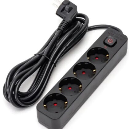 Extensão Quadrupla c/ Interruptor (3 mts) - Preto