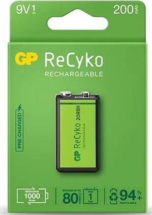Pilha Recarregavel ReCyko+ 9V 200mAh - GP