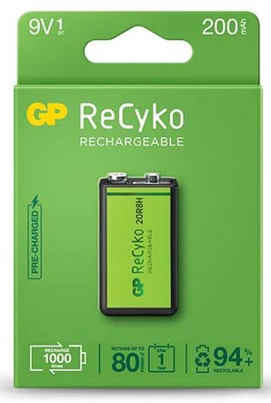 Pilha Recarregavel ReCyko+ 9V 200mAh - GP