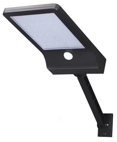 Candeeiro Exterior Solar LED 4,44W Branco F. 6000K 400Lm Bateria (IP65) c/ Sensor Movimento PIR