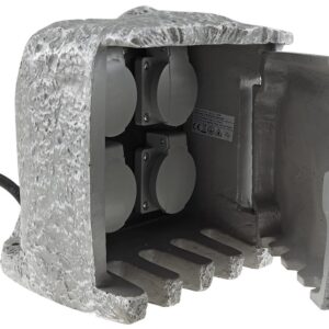 Tomada Decorativa Pedra Exterior c/ 4 Tomadas Schucko 250V/16A (IP44)