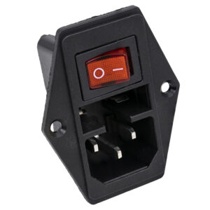 Base de Corrente Tripolar 10A 250V c/ Porta Fusivel + Interruptor
