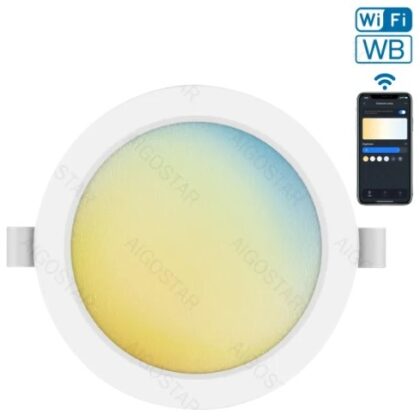 Painel Smart LED Inteligente Redondo Ø14,5cm Wi-Fi 9W 3000K ~ 6500K 780Lm