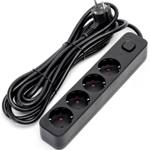 Extens?o Quadrupla c/ Interruptor (5 mts) - Preto