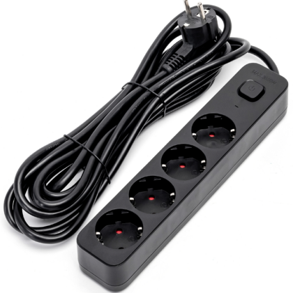 Extensão Quadrupla c/ Interruptor (5 mts) - Preto