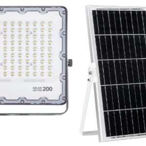 Kit Projector LED 200W 4000K 2400Lm c/ Painel Solar + Comando