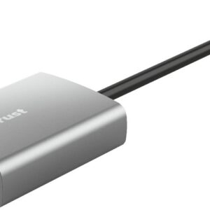 Leitor de Cartão USB c/ Conector USB-C (Prata) - TRUST