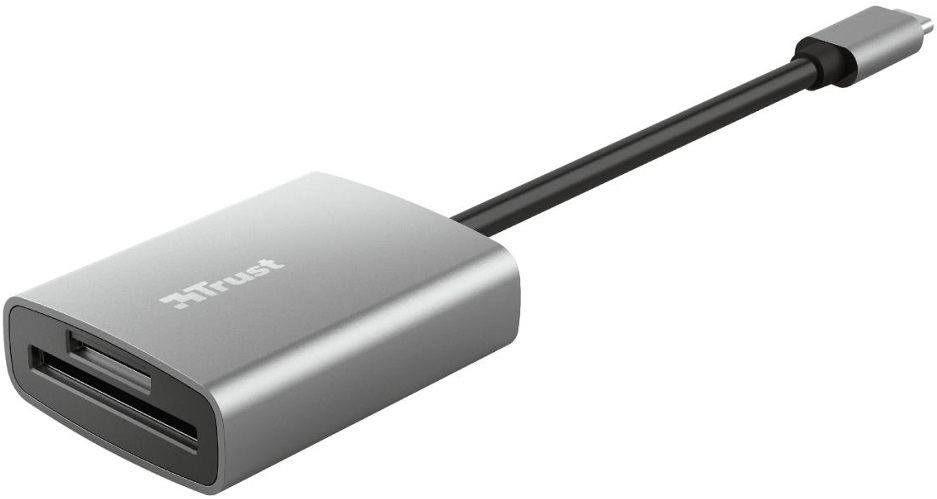 Leitor de Cartão USB c/ Conector USB-C (Prata) - TRUST