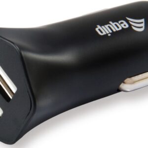 Carregador de Isqueiro 2 Portas USB 2.0 12W (Preto) - EQUIP