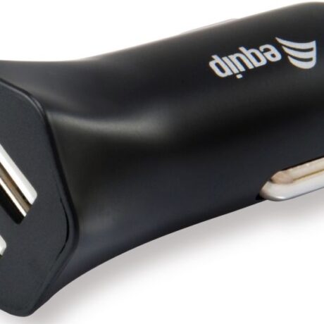 Carregador de Isqueiro 2 Portas USB 2.0 12W (Preto) - EQUIP