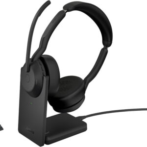 Auscultadores Evolve 2 55 Escritório/Call Center Bluetooth + Base de Carga (Preto) - JABRA