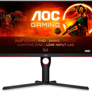 Monitor Gaming VA 24.5 25G3ZM Full HD (Preto, Vermelho) - AOC