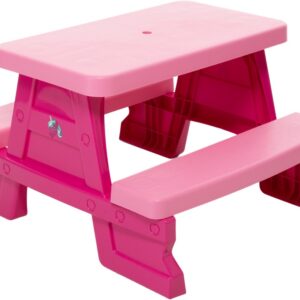 Conjunto de Mesa/Banco de Jardim p/ Crian?as (Rosa)