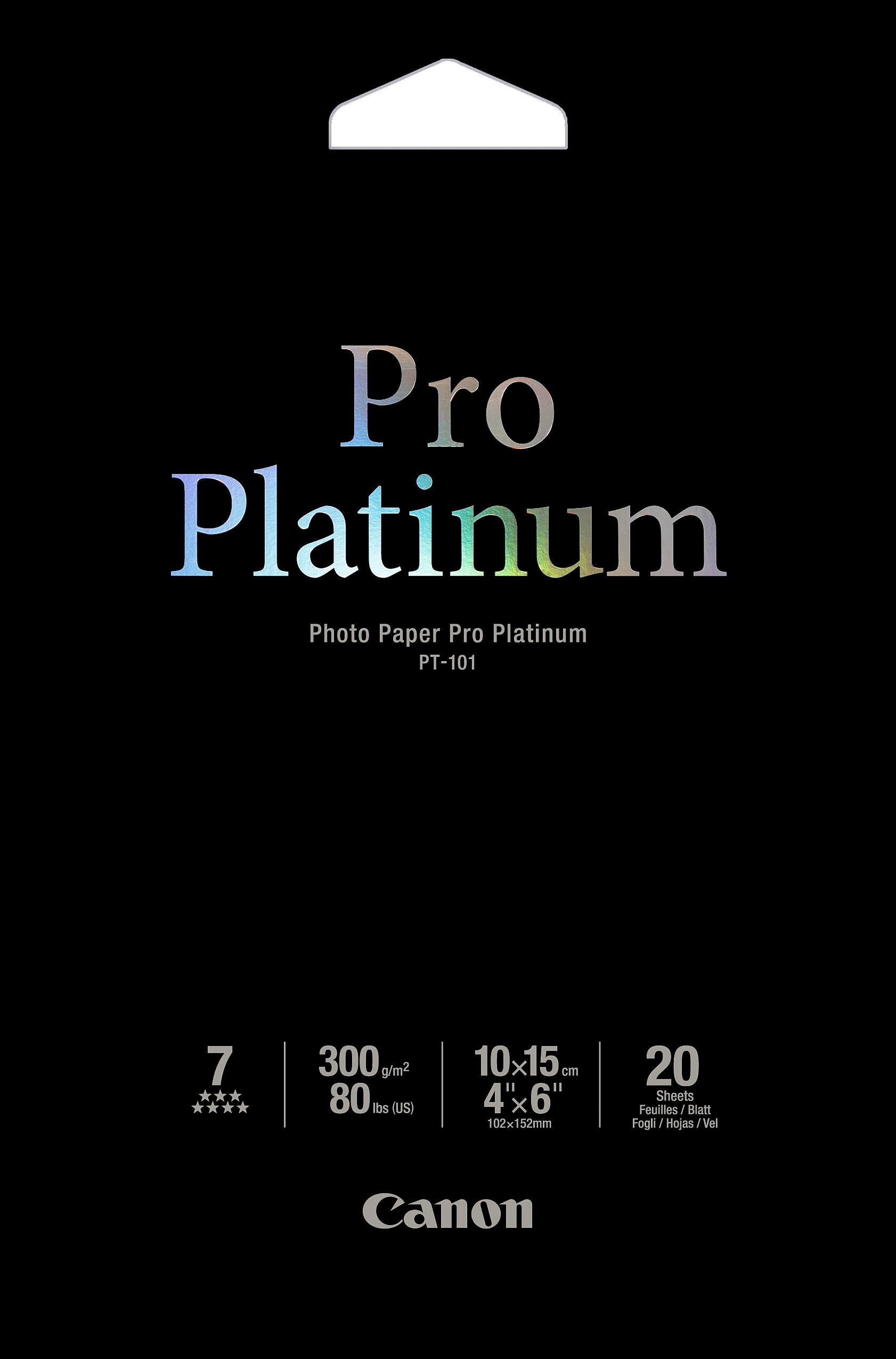 Papel Fotográfico 10x15cm Pro Platinum (20 Folhas) - CANON