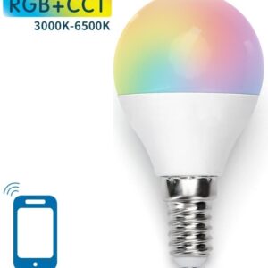 Lampada LED Inteligente E14 G45 Wi-Fi 220V 6,5W RGB + 2700K ~ 6500K