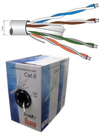 Bobine Cabo UTP CAT6 CCA TK (305 mts) - TEKA