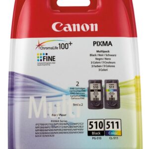 Pack 2x Tinteiros PG-510/CL-511 (Preto/Cores) - CANON