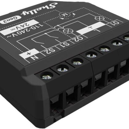 Módulo Interruptor Duplo 2PM Gen3 Wi-Fi p/ Estores c/ Medição de Energia - Shelly 2PM Gen3