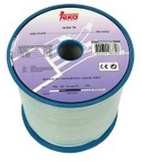 Bobine Cabo Coaxial Duplo Fino 5mm Branco (100 mts) - TEKA