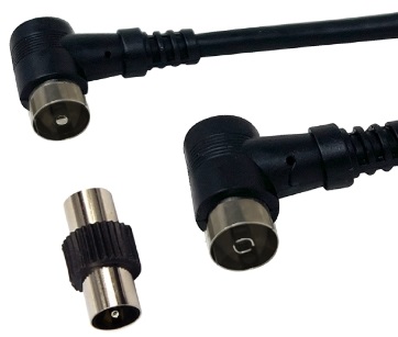 Cabo RF 90º Macho - Femea c/ Adaptador (1,5 mts) - Preto