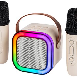 Conjunto Karaoke RGB Coluna + 2x Microfones Bluetooth - BLOW