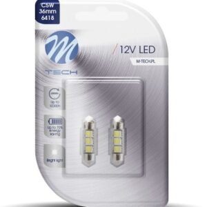 Blister 2x Lampadas LED C5W (CANBUS) 36mm Branco 6000K (3 x SMD5050) - M-TECH
