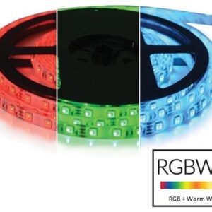 Fita 300 LEDs SMD5050 Flexivel IP65 RGB+WW 12V (5 mts)