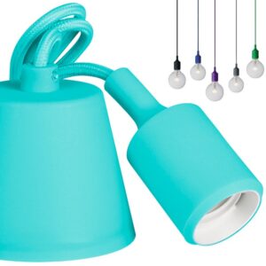 Suporte de Lampada E27 em Suspensão Silicone Azul (1 metro)