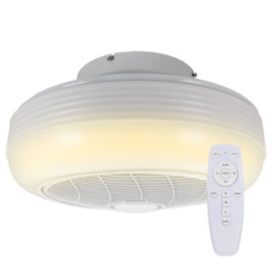 Candeeiro Plafon em LED 34W 3000K/4000K/6000K/Azul 1440Lm (Ø46cm) c/ Ventoinha + Comando