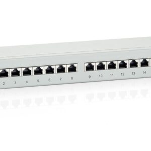 Patch Panel EQUIP Cat.6 16-Port 19 Inch 1U light-grey, shielded - 326316