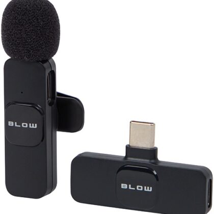 Microfone de Lapela s/ Fios USB-C p/ Smartphone/Tablet (Preto) - BLOW