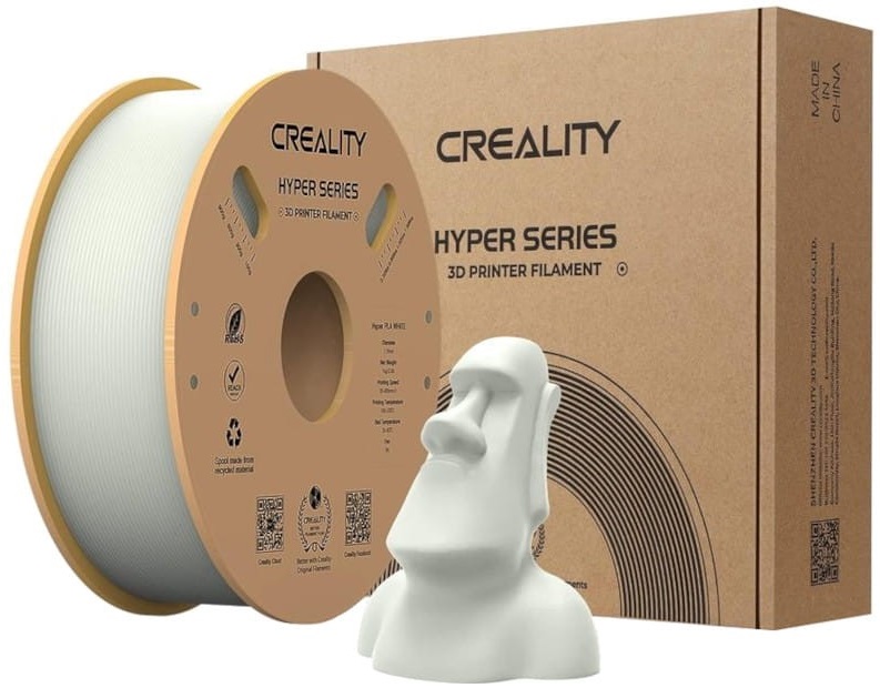 Filamento de Impressão 3D Hyper PLA 1,75 mm / 1Kg (Branco) - CREALITY
