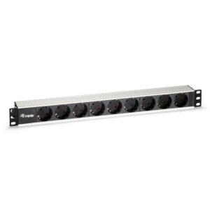 Rágua 9 Tomadas CEE7/4 w. 19 Aluminio (1,8 mts) - EQUIP