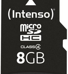 Cart?o de Mem?ria 8GB microSDHC Class 4 + Adaptador - INTENSO