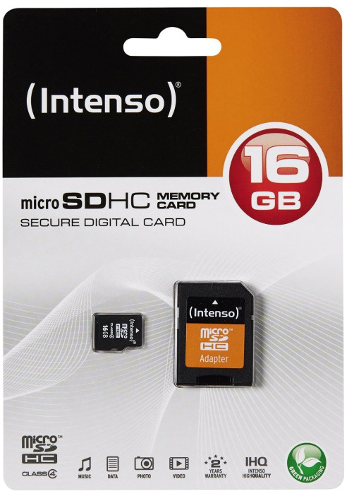 Cartão de Memória 16GB microSDHC - INTENSO
