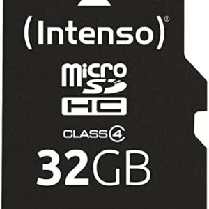 Cartão de Memória 32GB microSDHC Class 4 + Adaptador - INTENSO