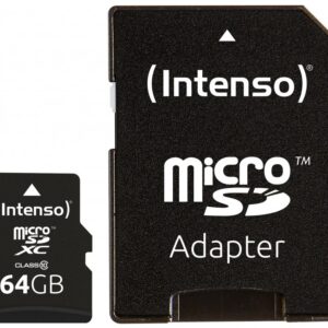 Cartão de Memória microSD + Adaptador SD 64GB (CLASSE 10) - INTENSO